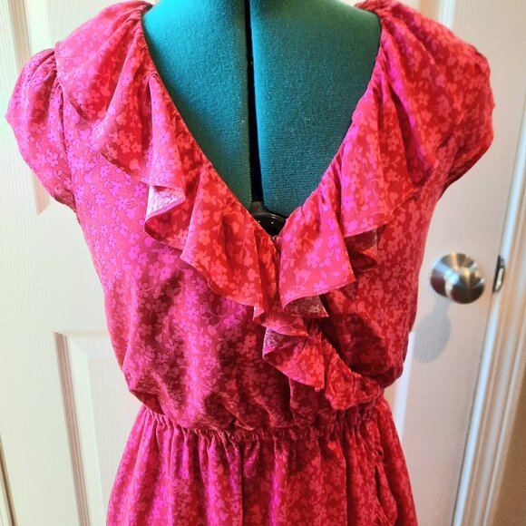 NEW J. Crew Clarice Briar Red Floral Ruffled Dress, Size S - Picture 4 of 8